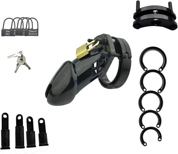 Black Plastic Chastity Cage - Image 3