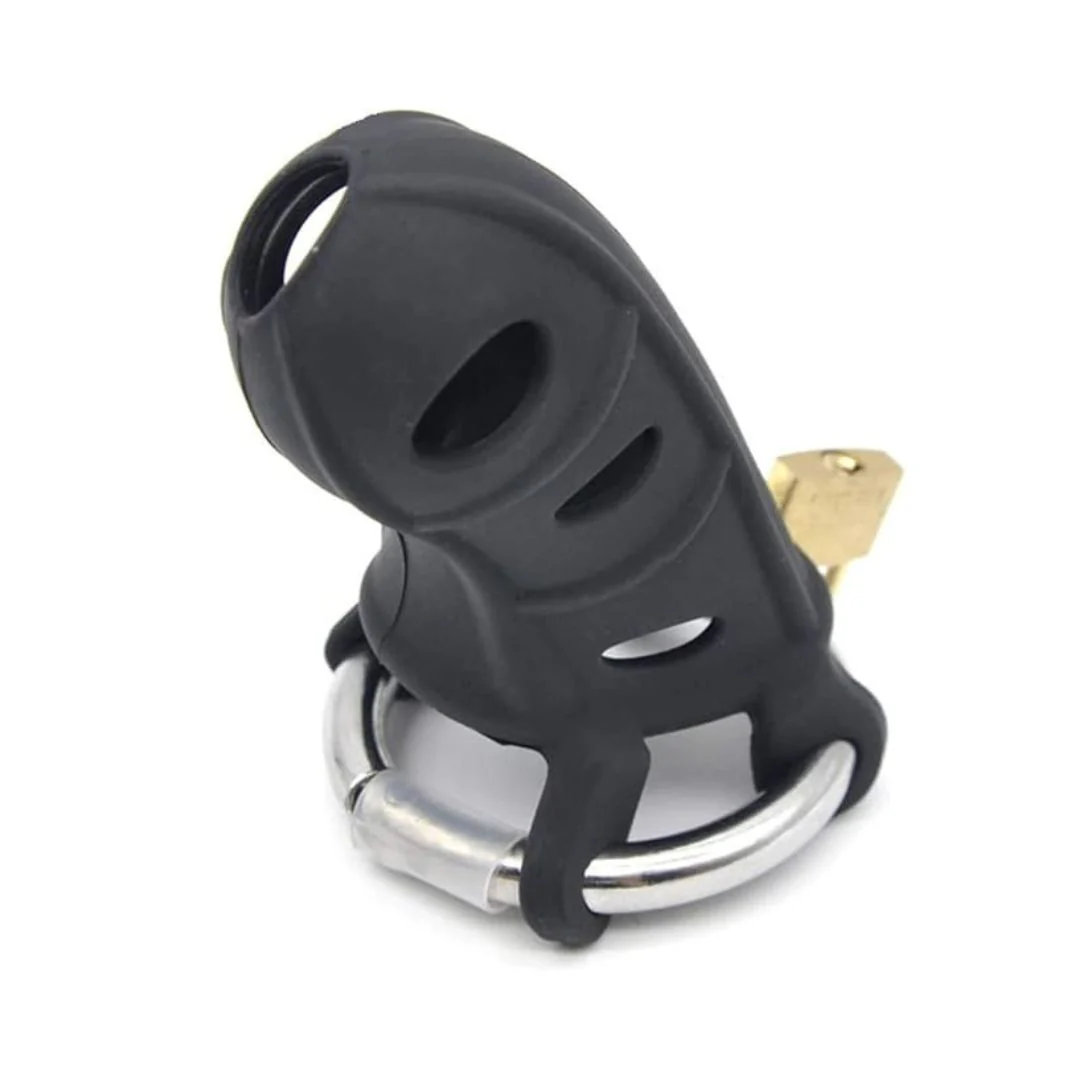 Black Silicon Chastity Cage - Image 4